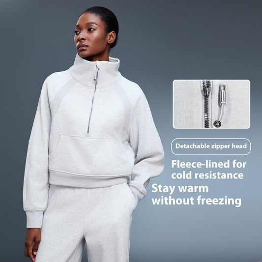 Women's Sports Sweater Turtleneck Pullover Jacket