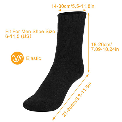3 Color Options -- 3 Pairs Men Warm Wool Socks Soft Cozy Winter Thermal Socks For Men Thick Heat-Trapping Moisture Wicking Socks Indoor Outdoor