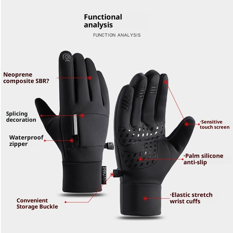Men's Cycling Gloves Q803 Fleece-lined Polar Fleece Wear-resistant