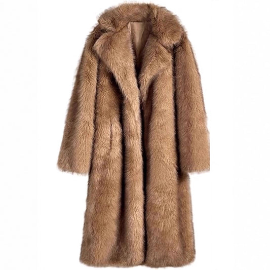 Extended Women's Clothing Imitation Fox Fur Warm Winter Coat