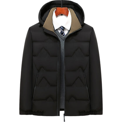 Winter Men's Thick Stand-up Collar Cotton Jacket For Business Casual