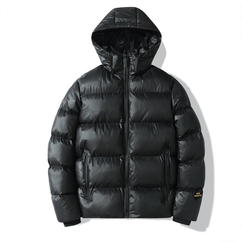 Solid Color American Loose Cotton Jacket With Hood