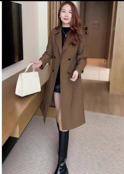 Korean Style Elegant Elegant Graceful Trench Coat