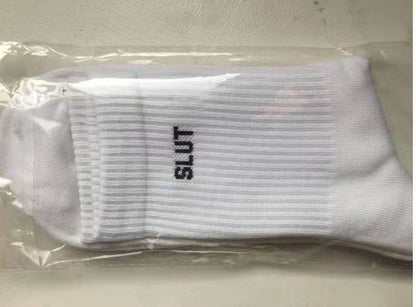 Hot Sale English Letters FUCK Letters Cotton Sock