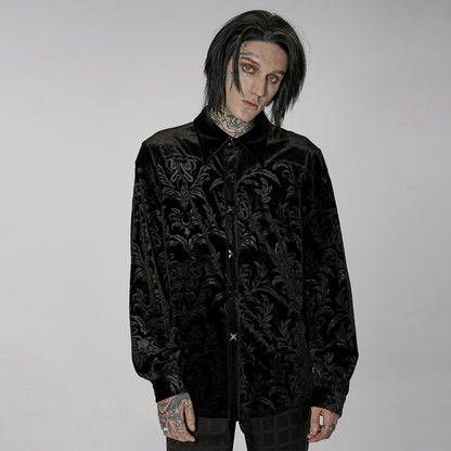 Gothic Court College Style Velvet Men's Shirt