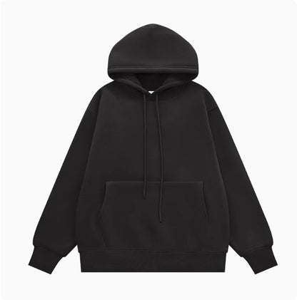 American Street Solid Color Fleece Hoodie for Men and Women