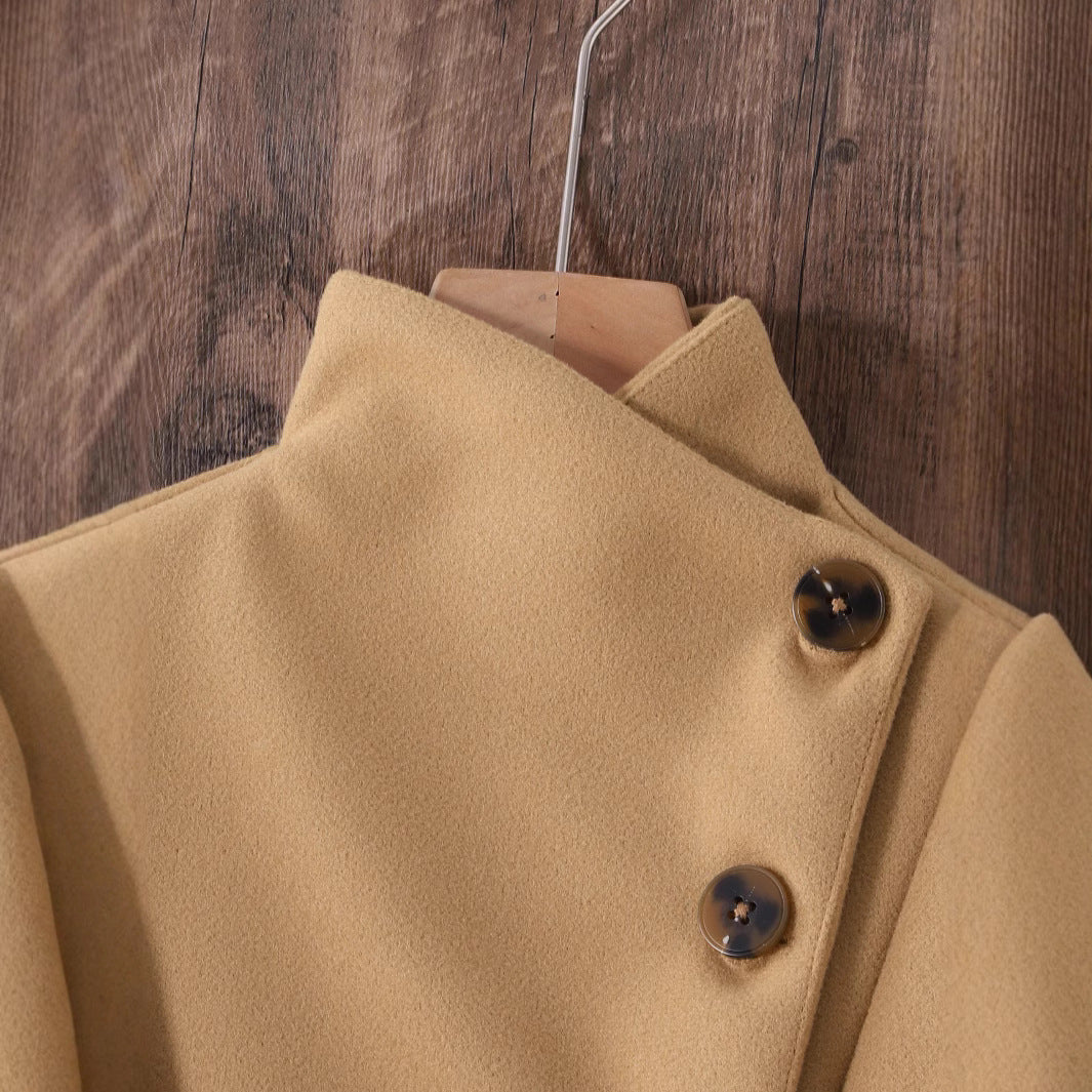 Women's Jacket with Lapel Bow, Lace-up, Knitted