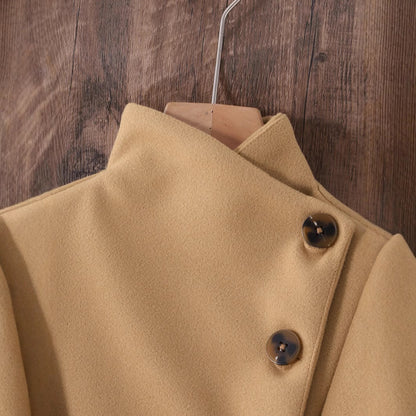 Women's Jacket with Lapel Bow, Lace-up, Knitted