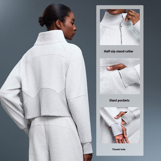 Women's Sports Sweater Turtleneck Pullover Jacket