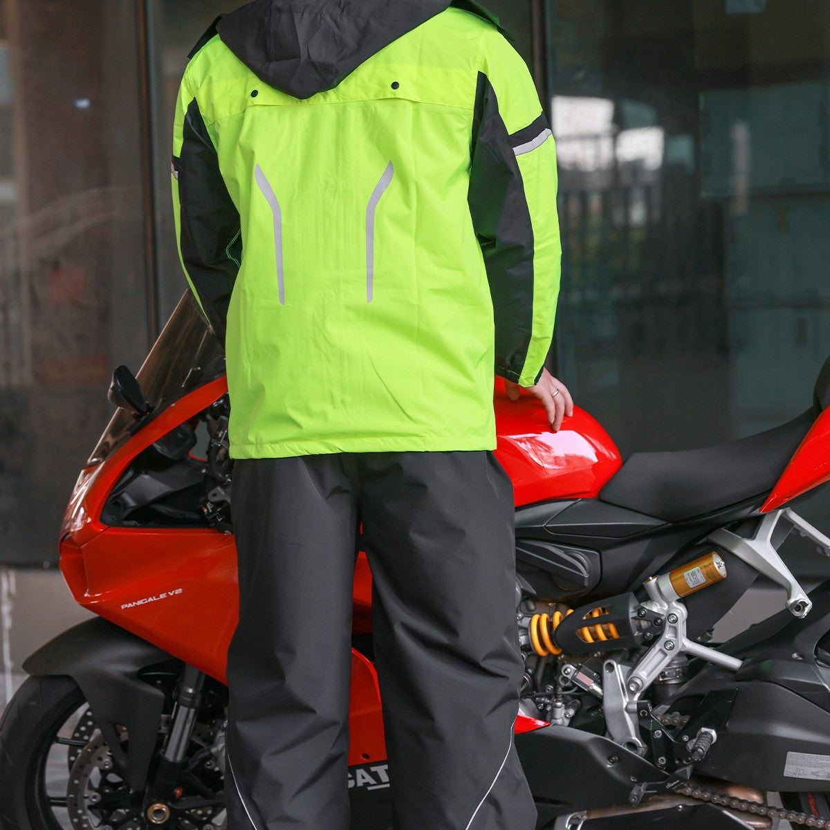Raincoat Suit Motorcycle Rainproof Fishing Hiking Camping Outdoor Jacket And Trousers Set With Buggy Bag
