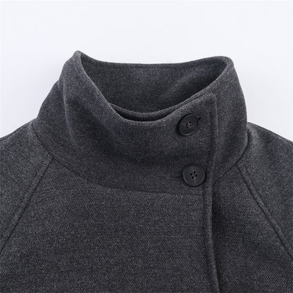 Women's Stand Collar Belt Overcoat Coat