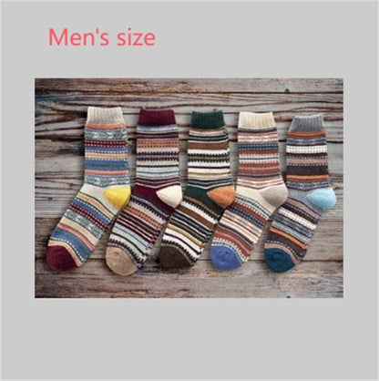 Winter Thick Warm Stripe Wool Socks Casual Sock Business Socks
