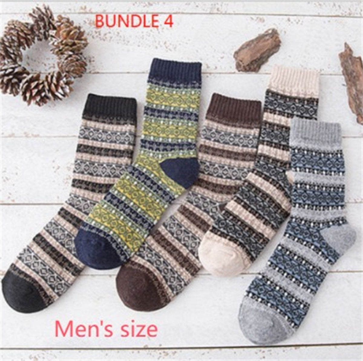 Winter Thick Warm Stripe Wool Socks Casual Sock Business Socks