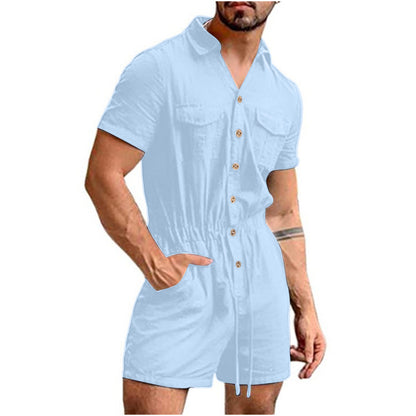 Fashion Men's Printed Beach Shirt One-piece