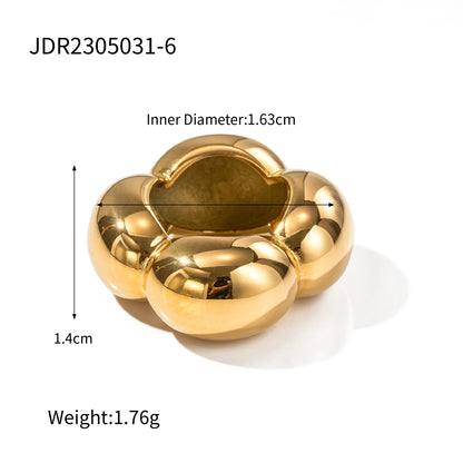 Uworld Fashion Imitation Pearl Stainless Steel Gold Color Ring for Women Engagement Party Gift Temperament Jewelry 2024