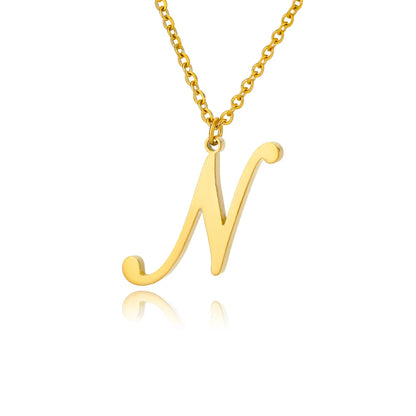 Dainty Initial Letter Necklaces For Women Gold Color Minimalist Stainless Steel Initial Necklace Femme Wedding Jewelry Gift