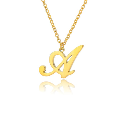 Dainty Initial Letter Necklaces For Women Gold Color Minimalist Stainless Steel Initial Necklace Femme Wedding Jewelry Gift