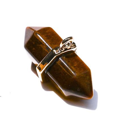 Aimgal Fine Jewelry Natural Crystal Hexagonal Pillar Statement Necklace 18K Gold Brass Plated Trendy Wedding Gift