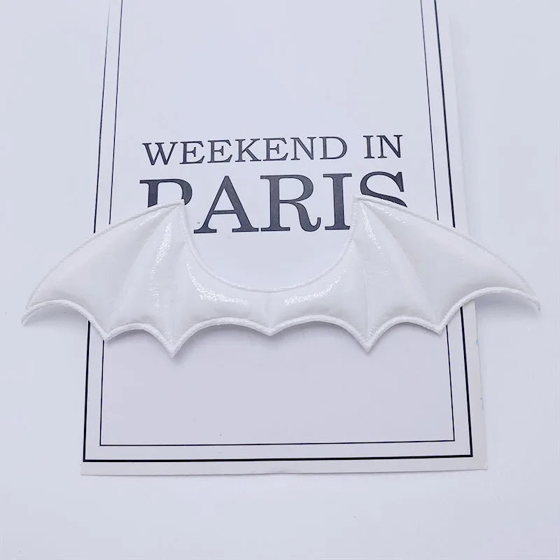 15Pcs/Lot 14.5*4CM Leather Fabric Demon Bat Wings Padded Appliques For DIY Halloween Costume Vampire Hair Clip Decoration Patch