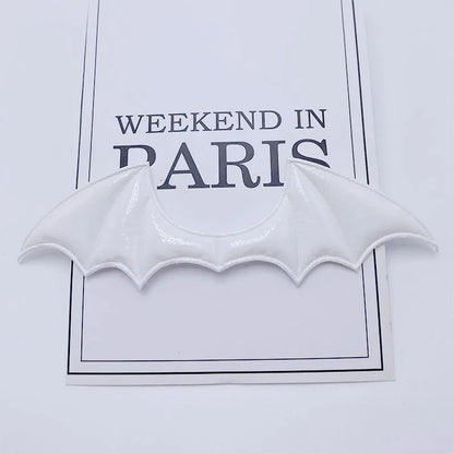 15Pcs/Lot 14.5*4CM Leather Fabric Demon Bat Wings Padded Appliques For DIY Halloween Costume Vampire Hair Clip Decoration Patch