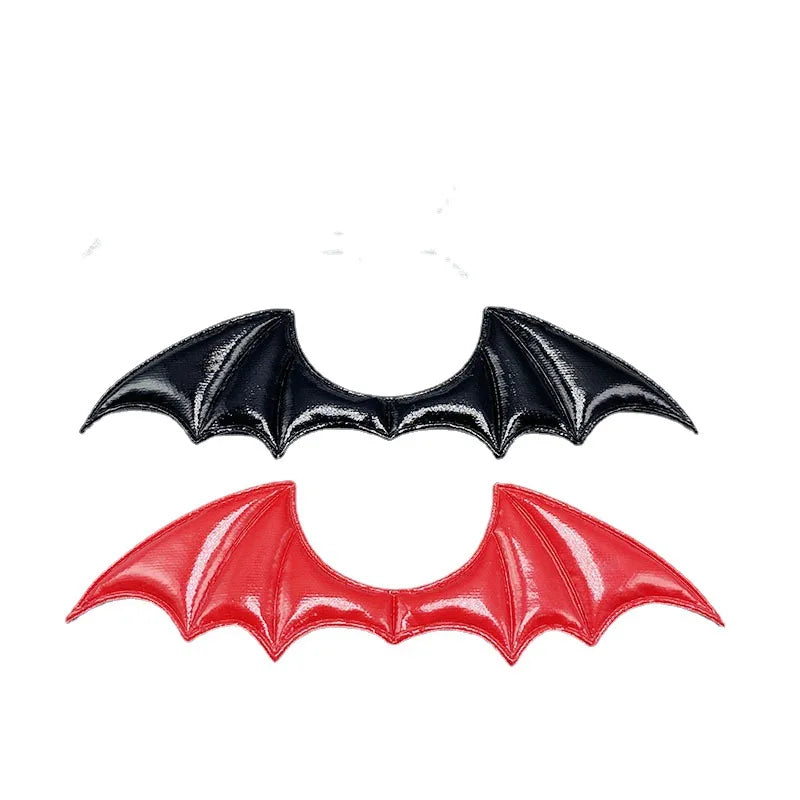 15Pcs/Lot 14.5*4CM Leather Fabric Demon Bat Wings Padded Appliques For DIY Halloween Costume Vampire Hair Clip Decoration Patch