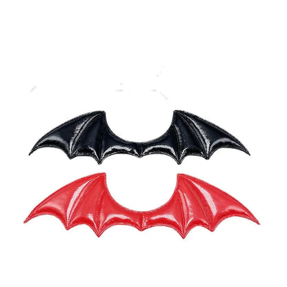 15Pcs/Lot 14.5*4CM Leather Fabric Demon Bat Wings Padded Appliques For DIY Halloween Costume Vampire Hair Clip Decoration Patch