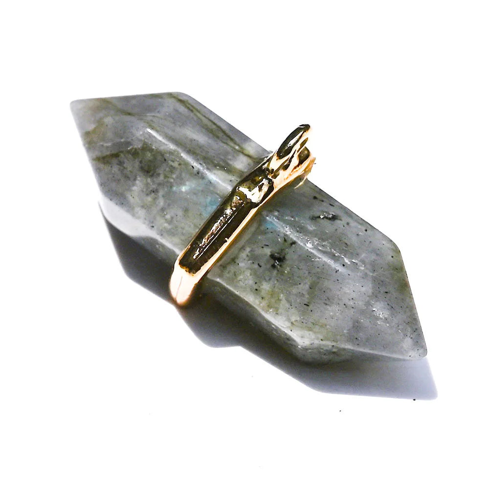 Aimgal Fine Jewelry Natural Crystal Hexagonal Pillar Statement Necklace 18K Gold Brass Plated Trendy Wedding Gift