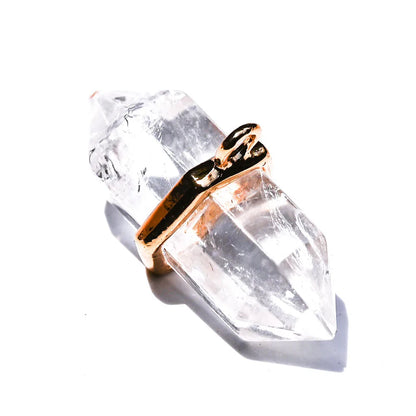 Aimgal Fine Jewelry Natural Crystal Hexagonal Pillar Statement Necklace 18K Gold Brass Plated Trendy Wedding Gift