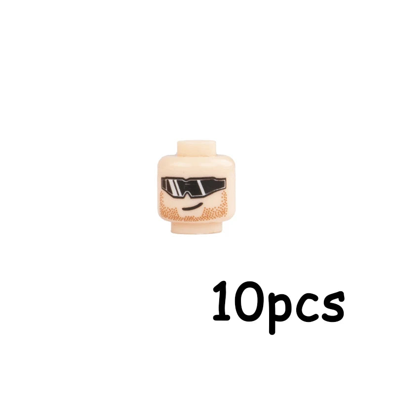 WW2 Military Army Soldier Figures Face Heads Building Blocks City Halloween Accessory Modern SWAT Minifigs Skull Parts Brick Toy