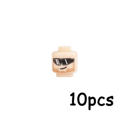 WW2 Military Army Soldier Figures Face Heads Building Blocks City Halloween Accessory Modern SWAT Minifigs Skull Parts Brick Toy