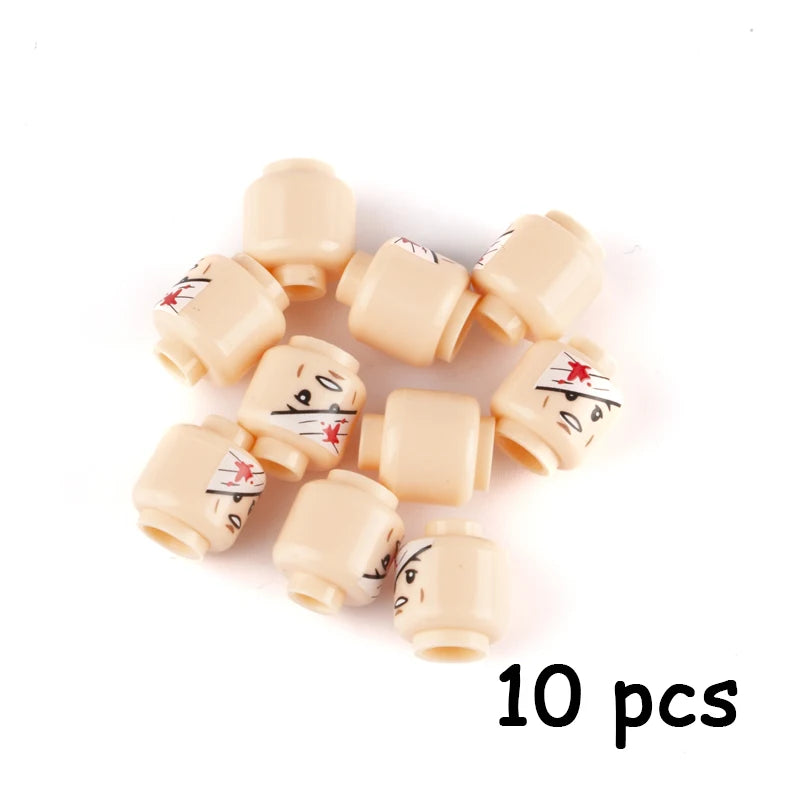 WW2 Military Army Soldier Figures Face Heads Building Blocks City Halloween Accessory Modern SWAT Minifigs Skull Parts Brick Toy