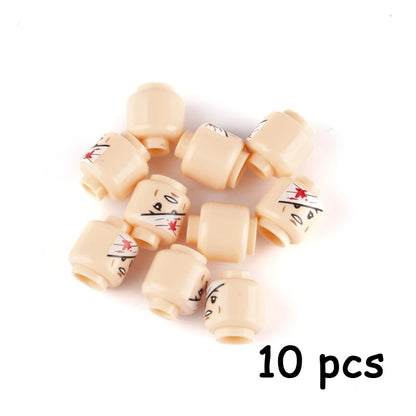 WW2 Military Army Soldier Figures Face Heads Building Blocks City Halloween Accessory Modern SWAT Minifigs Skull Parts Brick Toy