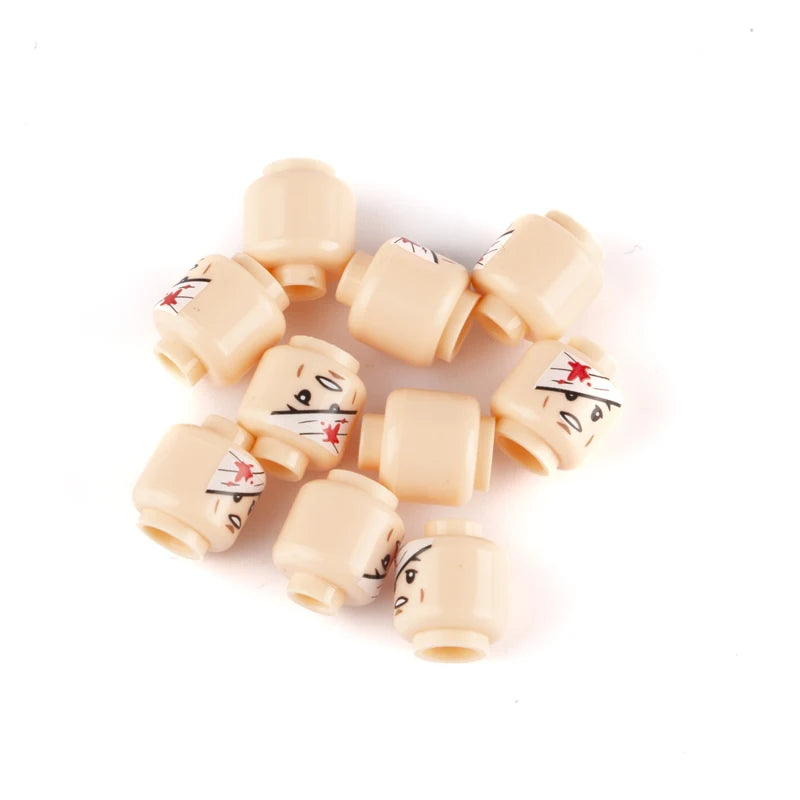 WW2 Military Army Soldier Figures Face Heads Building Blocks City Halloween Accessory Modern SWAT Minifigs Skull Parts Brick Toy