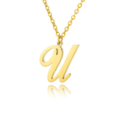Dainty Initial Letter Necklaces For Women Gold Color Minimalist Stainless Steel Initial Necklace Femme Wedding Jewelry Gift