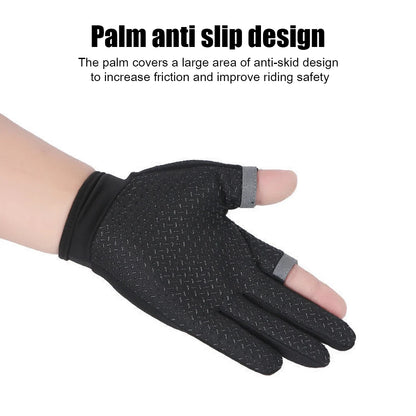 Summer Men Fishing Gloves Women Two Finger Cut Male Touchscreen Angling Anti-Slip Sun-Proof Breathable Cycling Fitness Gloves