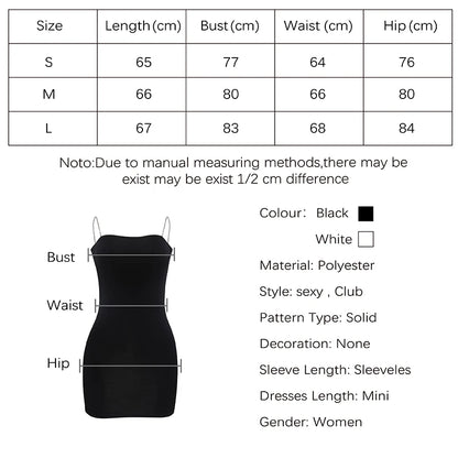 CDJLFH Summer Black Sexy Dress Clothes Backless Spaghetti Straps Bodycon Dress Women Xmas Party Mini Dresses Woman Party Night