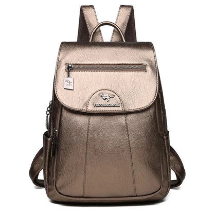 Simple Style Women PU Leather Backpack Women Famous Brand School Backpacks For Girls Daypacks Ladys Backpack Mochila Feminina