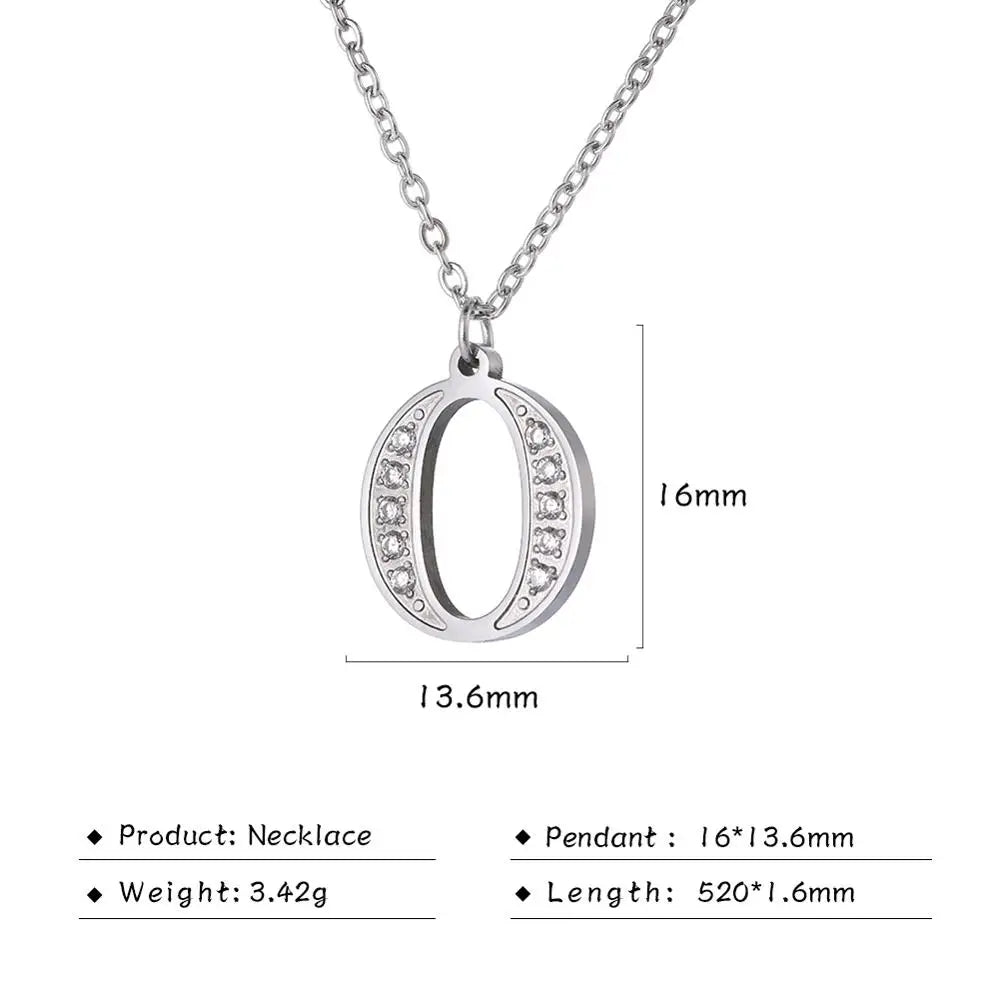 My Shape Letter A-Z Clear Zircon Stainless Steel Necklace for Girls Women Necklaces Alphabet Initials Pendant Choker Jewelry