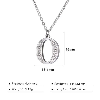 My Shape Letter A-Z Clear Zircon Stainless Steel Necklace for Girls Women Necklaces Alphabet Initials Pendant Choker Jewelry