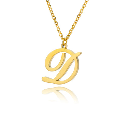 Dainty Initial Letter Necklaces For Women Gold Color Minimalist Stainless Steel Initial Necklace Femme Wedding Jewelry Gift