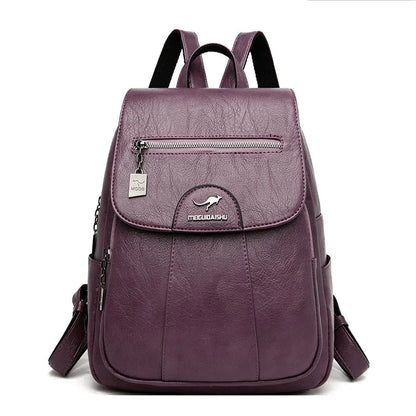 Simple Style Women PU Leather Backpack Women Famous Brand School Backpacks For Girls Daypacks Ladys Backpack Mochila Feminina