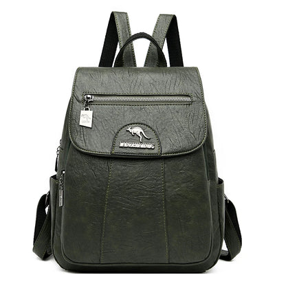 Simple Style Women PU Leather Backpack Women Famous Brand School Backpacks For Girls Daypacks Ladys Backpack Mochila Feminina