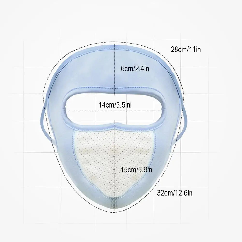 Women Men Sunscreen Mask Outdoor Sports Cycling Breathable Washable Reusable Double Layer Ice Silk Masks Anti-UV Sun Face Cover