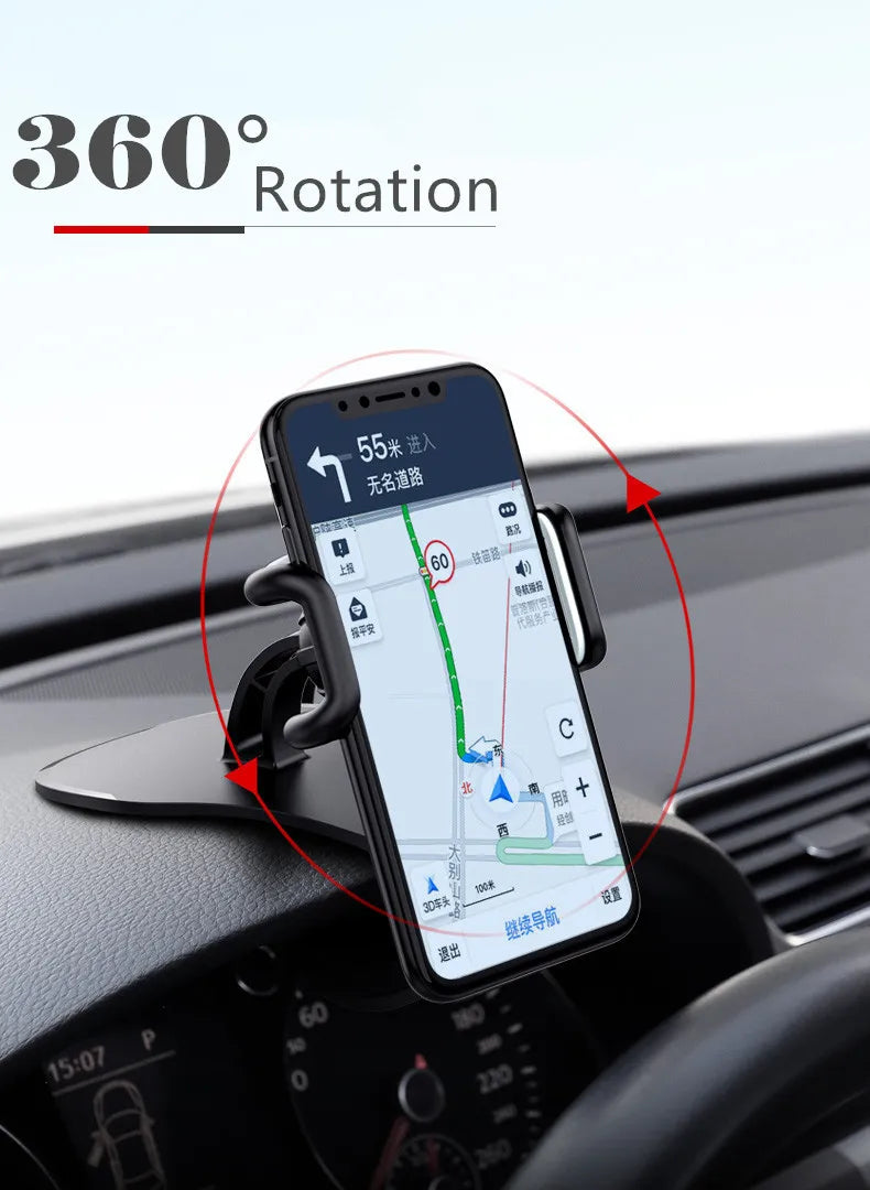 Suporte giratório 360 para celular automotivo, suporte universal para painel de carro, suporte para aderência automática, suporte fixo para celular