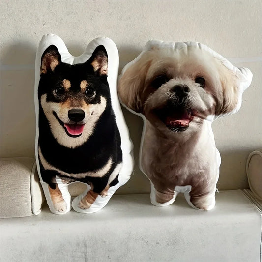 Customized Pet Photo Plush Pillow - Personalized Dog, Cat, and Animal Shapes, Suitable for Birthday, Valentine's Day, Halloween