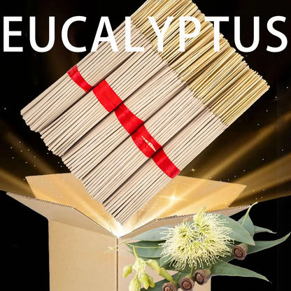High-Quality Natural Bamboo Eucalyptus Incense Sticks - Long-Lasting Fresh Mint Fragrance, Home Yoga Meditation, Holiday Decoration (Christmas, Halloween, Thanksgiving) - Air Purification and Relaxation Aroma