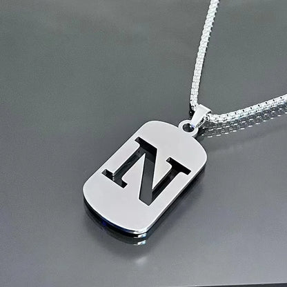 Stainless steel Men Women Pendant Necklace Hollow 26 Mother Without Plating Design  Style Hip Hop Chain for Daily Wear and Gift