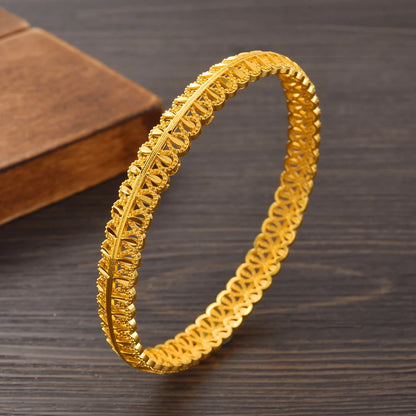 Bangrui 24K Dubai Gold Color Wedding Jewelry For Women Men Saudi Arab Bracelet&Bangles