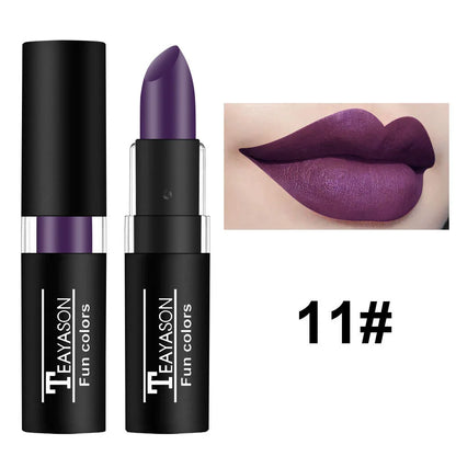 Punk Dark Wine Red Lipsticks Waterproof Easy To Color Makeup Sexy Red Lipstick Matte White Black Lip Gloss Facial Body Painting