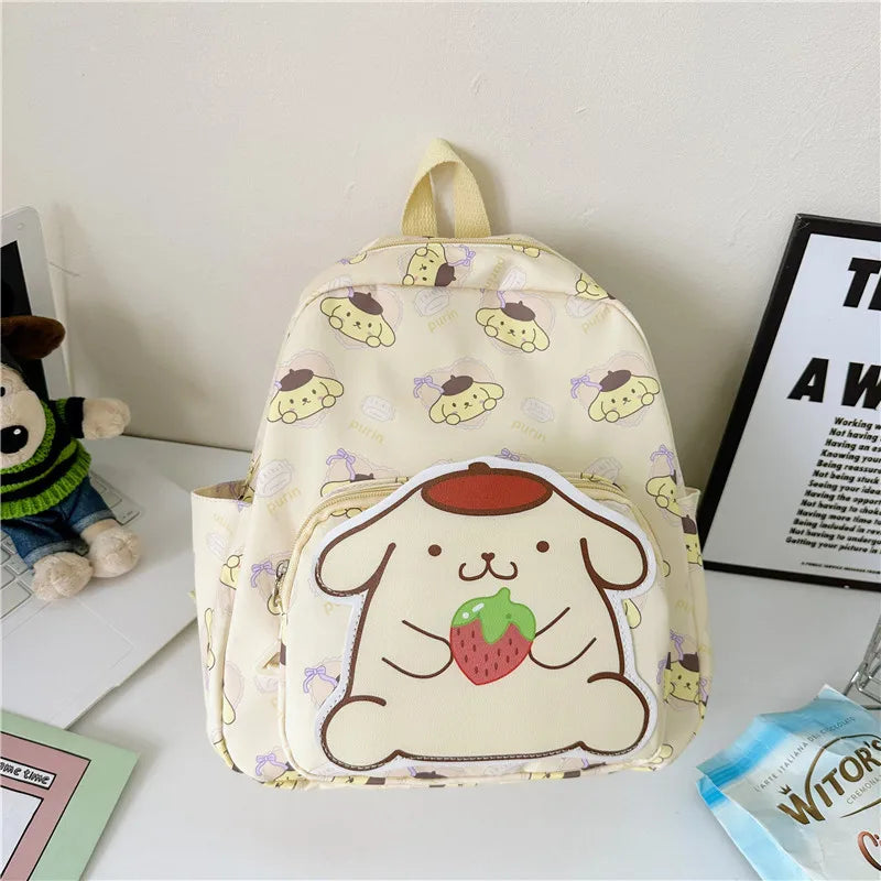 Anime Cartoon Kuromi Melody Cinnamoroll Backpack Boys Girls Cartoon Hello Kitty Kawaii Canvas Fashion Children's Schoolbag